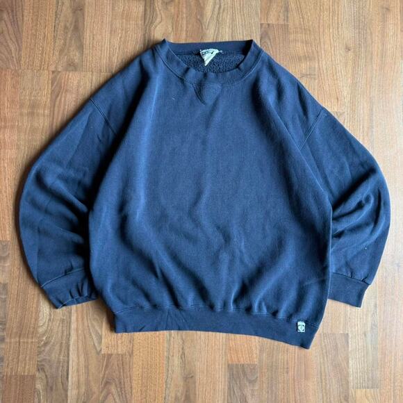Vintage VTG 90’s Navy Discus Athletic Boxy Crewneck Sweatshirt - Picture 1 of 8